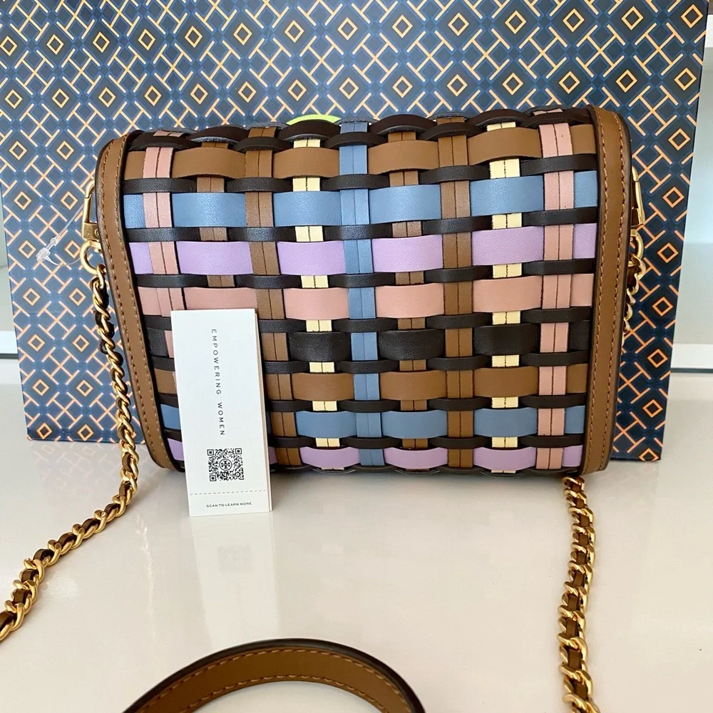 🚫SOLD🚫🏅NEW🏅🌈Tory Burch Britten Woven chain wallet bag/crossbody bag - Picture 3 of 10